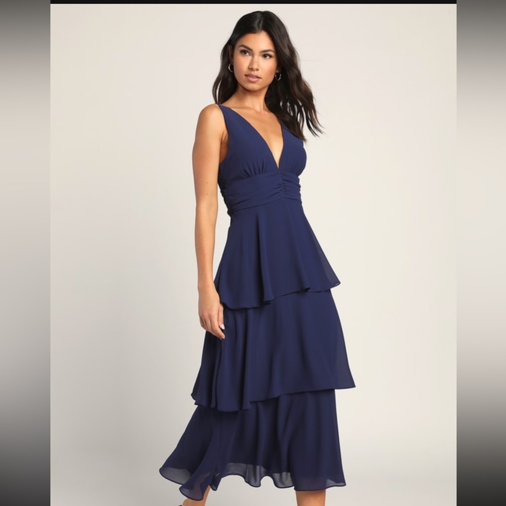Celebration Time navy blue midi dress